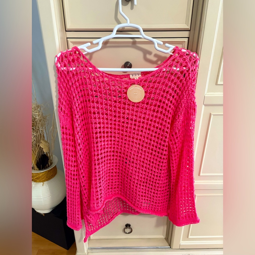 Brand New Pink “Sand Paper” Women's Pink Beach Cover Up - Normal Size Large